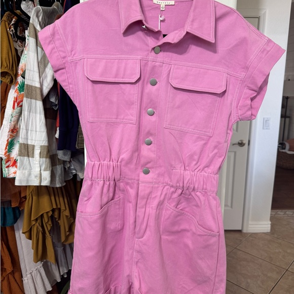 Pink Out West Denim Romper - Picture 4 of 4